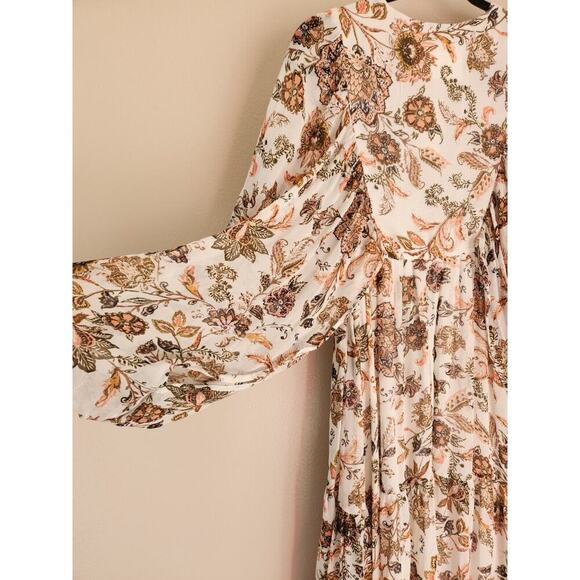 NWD By Anthropologie V-Neck Long-Sleeve Maxi Dress Size XXS Neutral #MA412 - Picture 10 of 13